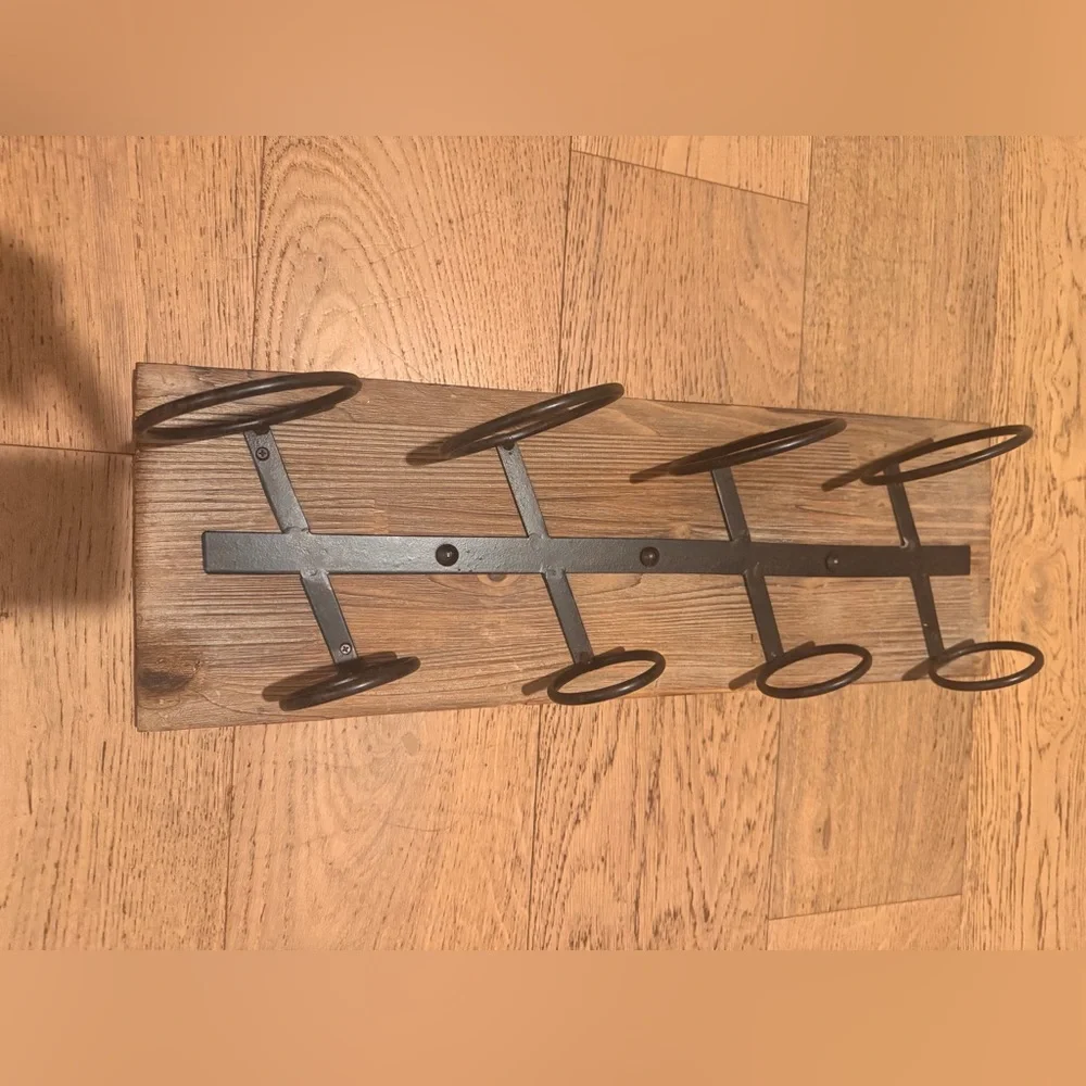 Rustic Wooden Wall-Mounted Wine Rack